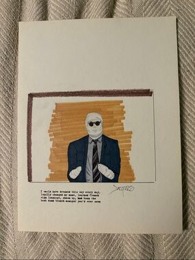 Illustration of Dwight Schrute as Jacques Souvenier